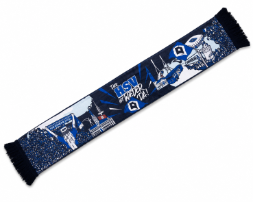 Hamburger SV HSV Schal Motiv "Aufstieg 24/25" ca. 140 x 17 cm blau-weiß-schwarz 100 % Polyester